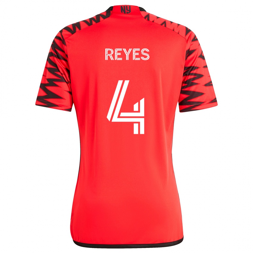 Niño Camiseta Andrés Reyes #4 Rojo Negro Blanco 2ª Equipación 2024/25 La Camisa Perú