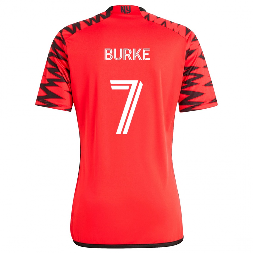 Niño Camiseta Cory Burke #7 Rojo Negro Blanco 2ª Equipación 2024/25 La Camisa Perú