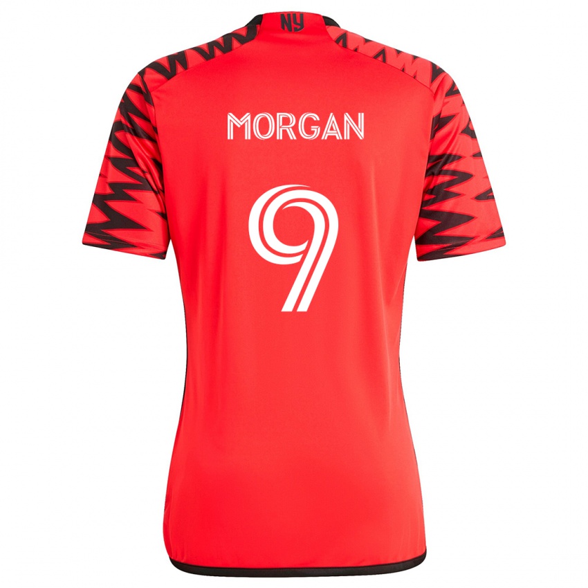 Niño Camiseta Lewis Morgan #9 Rojo Negro Blanco 2ª Equipación 2024/25 La Camisa Perú