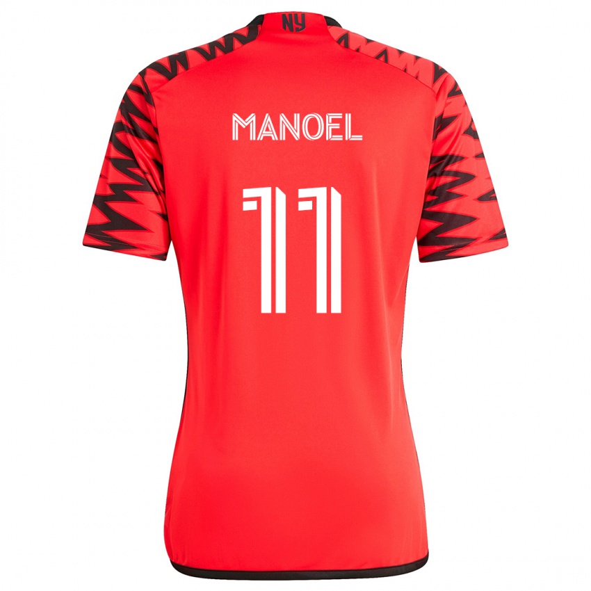 Niño Camiseta Elias Manoel #11 Rojo Negro Blanco 2ª Equipación 2024/25 La Camisa Perú