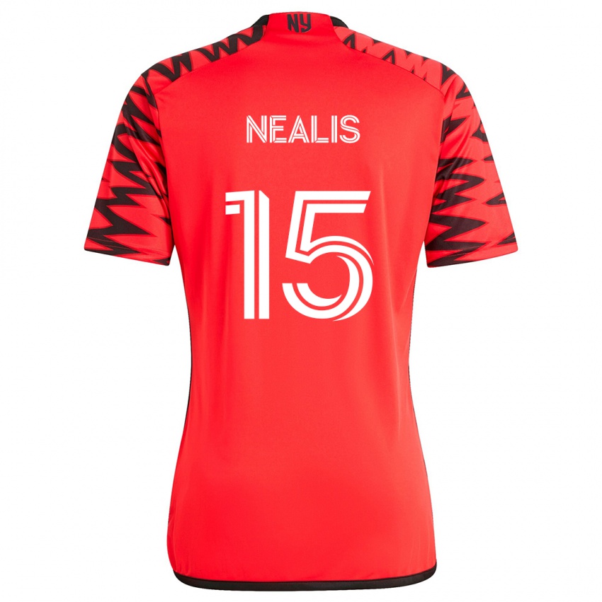 Niño Camiseta Sean Nealis #15 Rojo Negro Blanco 2ª Equipación 2024/25 La Camisa Perú