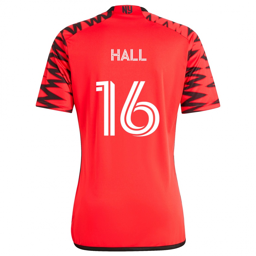 Niño Camiseta Julian Hall #16 Rojo Negro Blanco 2ª Equipación 2024/25 La Camisa Perú