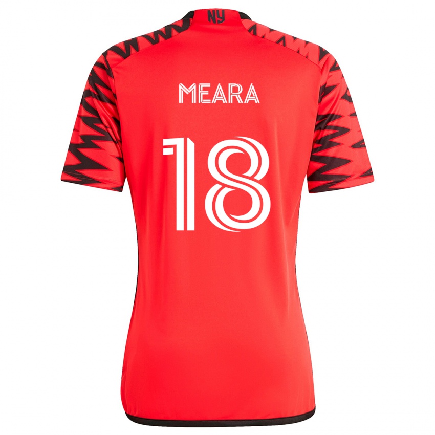 Niño Camiseta Ryan Meara #18 Rojo Negro Blanco 2ª Equipación 2024/25 La Camisa Perú