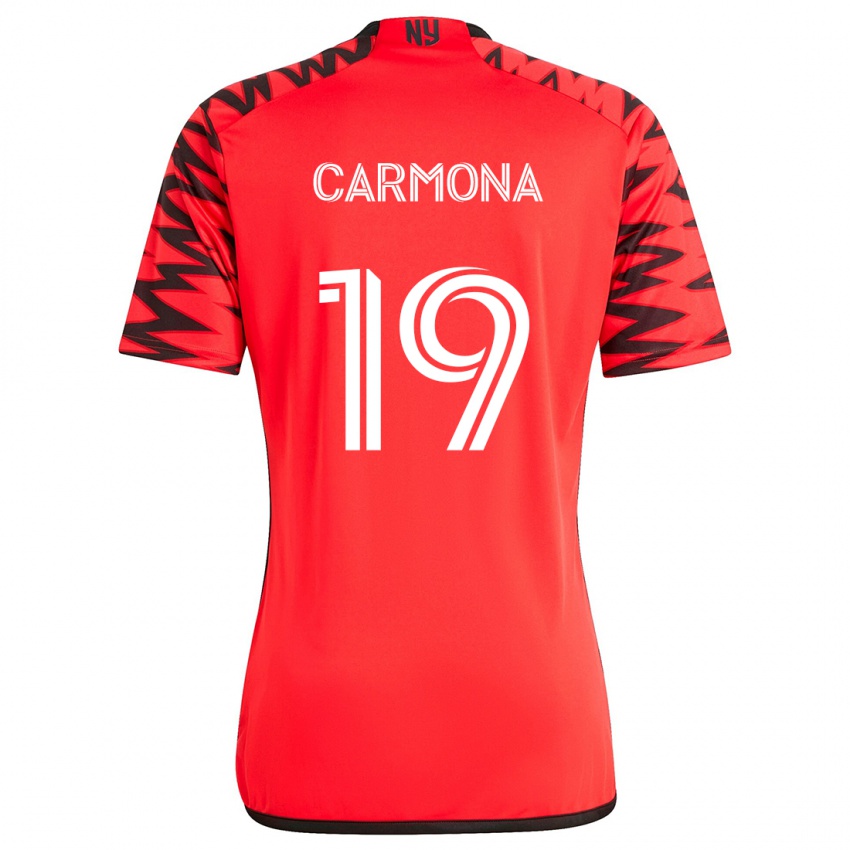 Niño Camiseta Wikelman Carmona #19 Rojo Negro Blanco 2ª Equipación 2024/25 La Camisa Perú