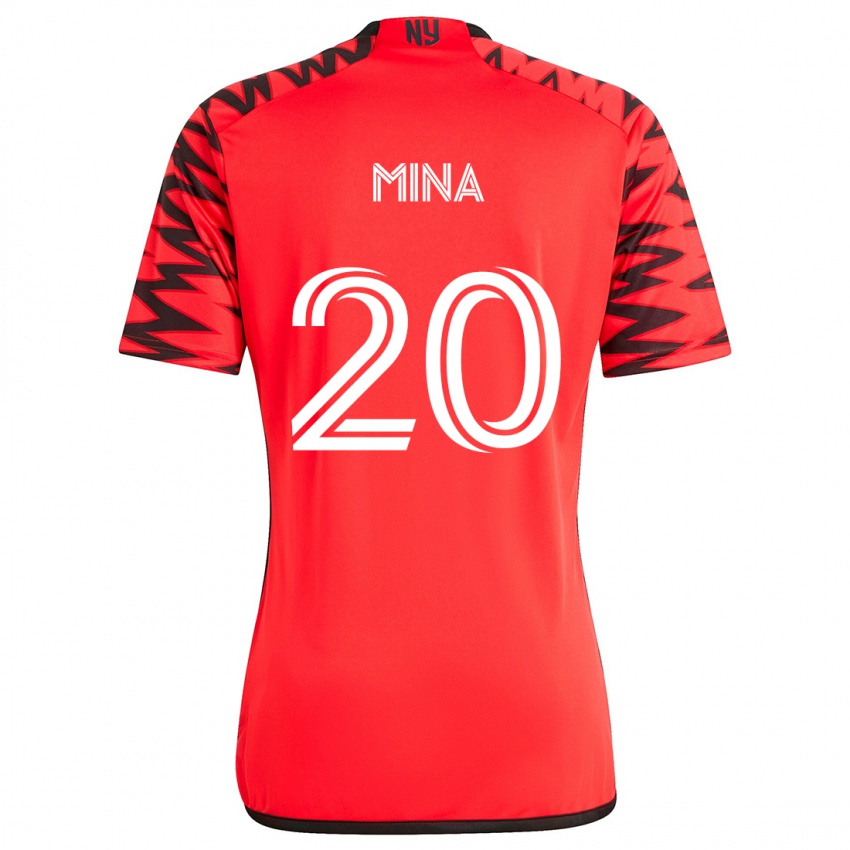 Niño Camiseta Juan Mina #20 Rojo Negro Blanco 2ª Equipación 2024/25 La Camisa Perú