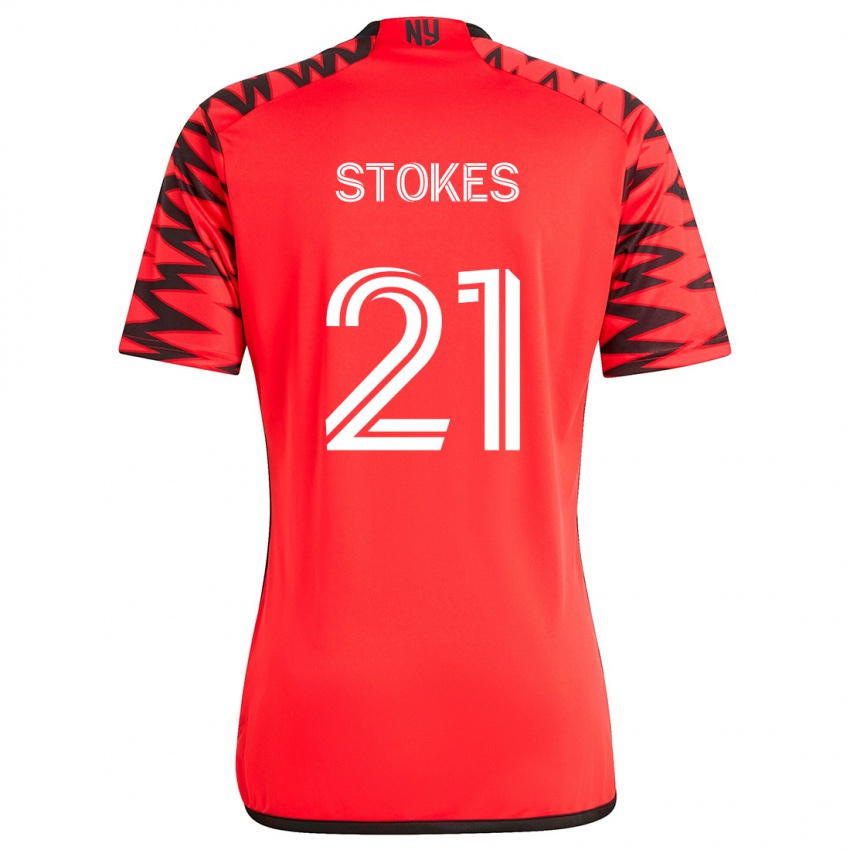 Niño Camiseta Aidan Stokes #21 Rojo Negro Blanco 2ª Equipación 2024/25 La Camisa Perú