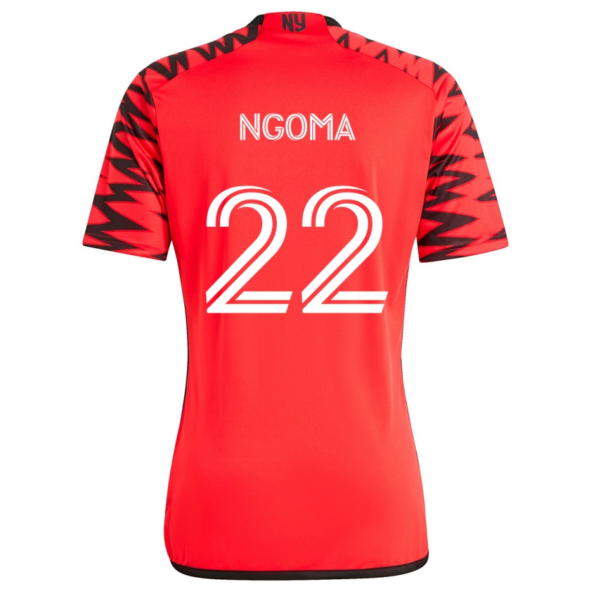 Niño Camiseta Serge Ngoma #22 Rojo Negro Blanco 2ª Equipación 2024/25 La Camisa Perú