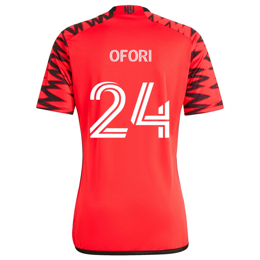 Niño Camiseta Curtis Ofori #24 Rojo Negro Blanco 2ª Equipación 2024/25 La Camisa Perú