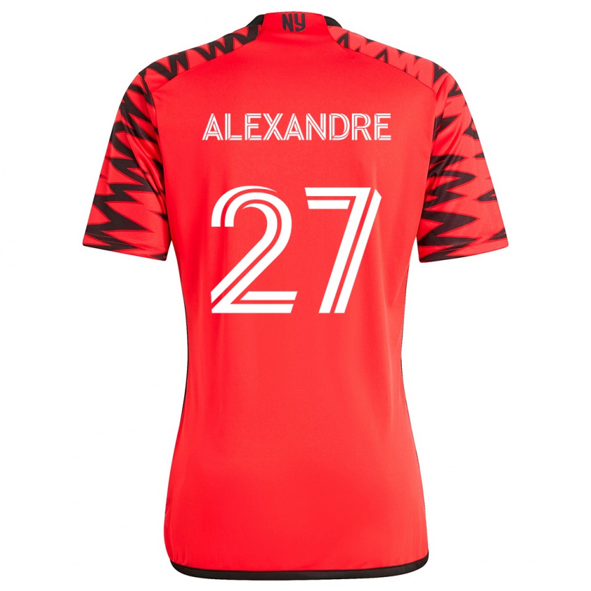 Niño Camiseta Davi Alexandre #27 Rojo Negro Blanco 2ª Equipación 2024/25 La Camisa Perú