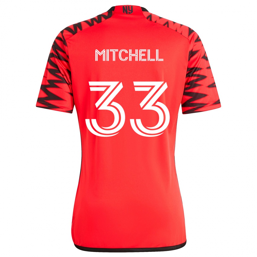 Niño Camiseta Roald Mitchell #33 Rojo Negro Blanco 2ª Equipación 2024/25 La Camisa Perú