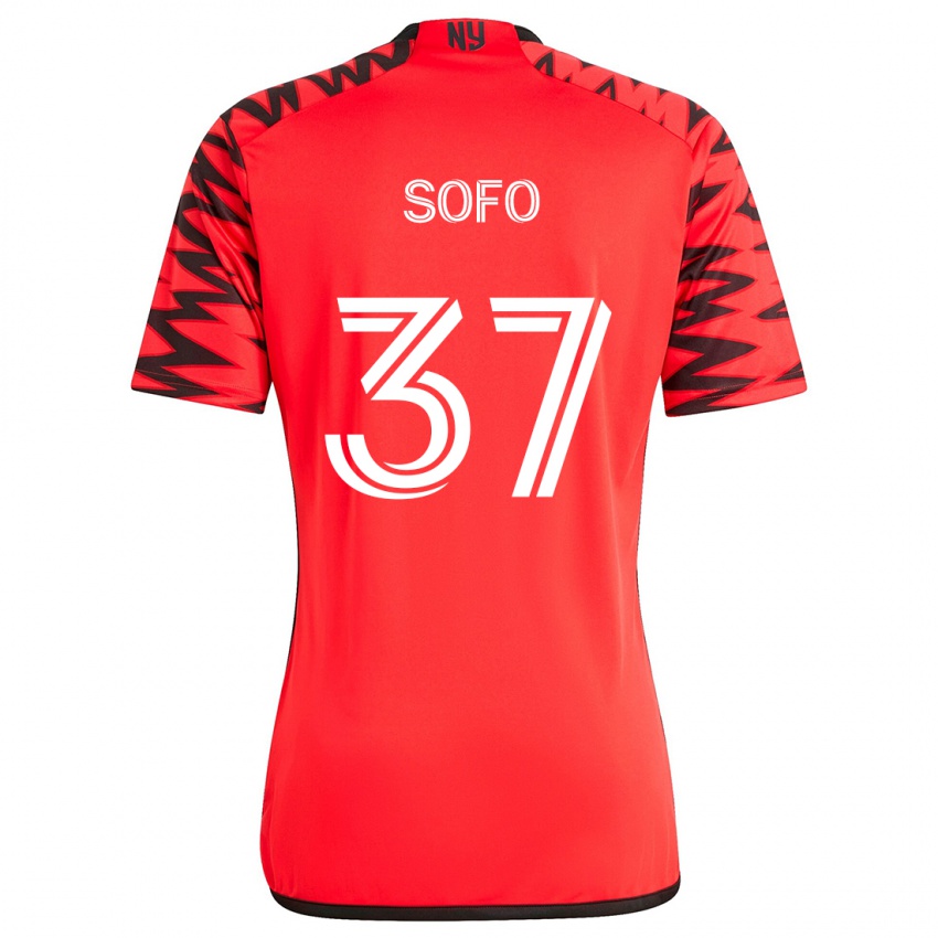 Niño Camiseta Mohammed Sofo #37 Rojo Negro Blanco 2ª Equipación 2024/25 La Camisa Perú