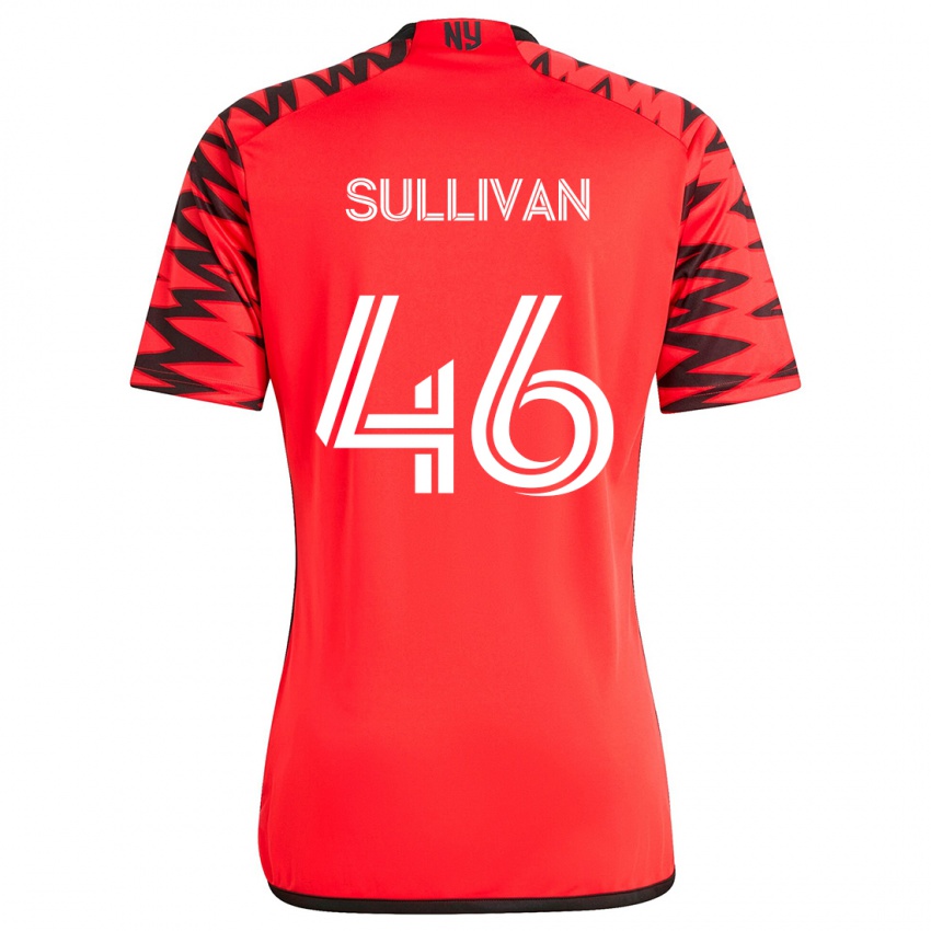 Niño Camiseta Dylan Sullivan #46 Rojo Negro Blanco 2ª Equipación 2024/25 La Camisa Perú