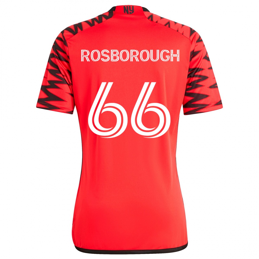 Niño Camiseta Tanner Rosborough #66 Rojo Negro Blanco 2ª Equipación 2024/25 La Camisa Perú