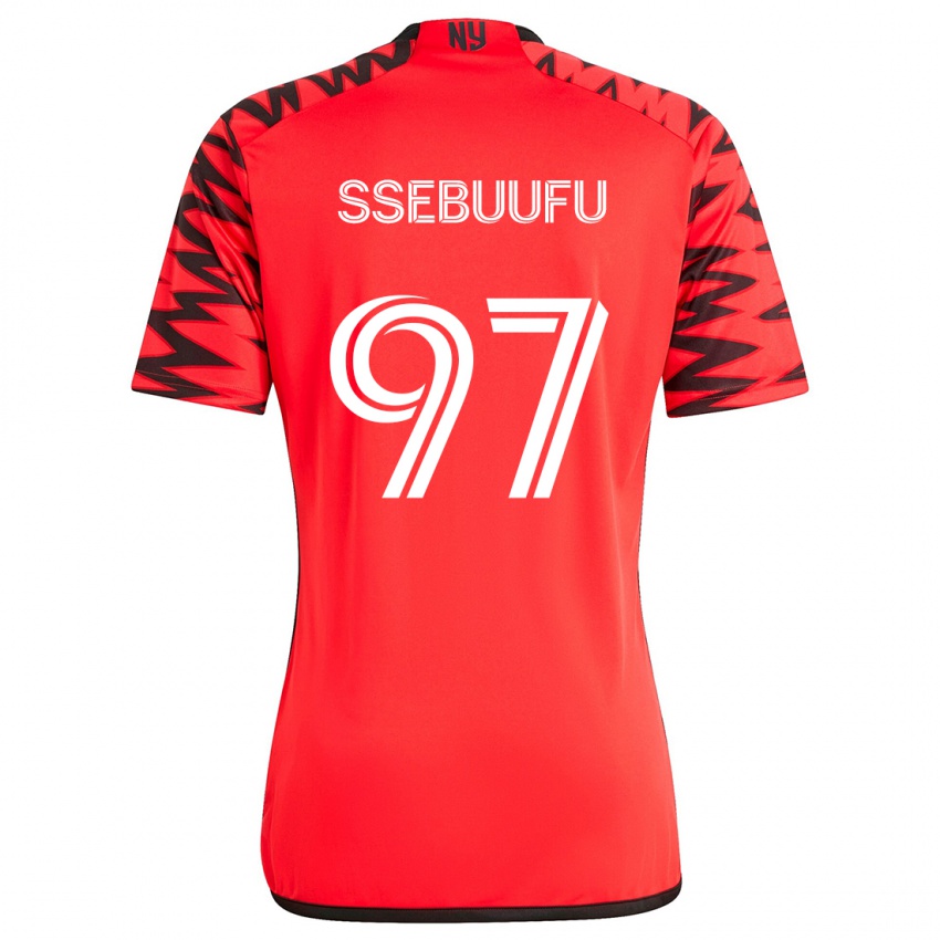 Niño Camiseta Frank Ssebuufu #97 Rojo Negro Blanco 2ª Equipación 2024/25 La Camisa Perú