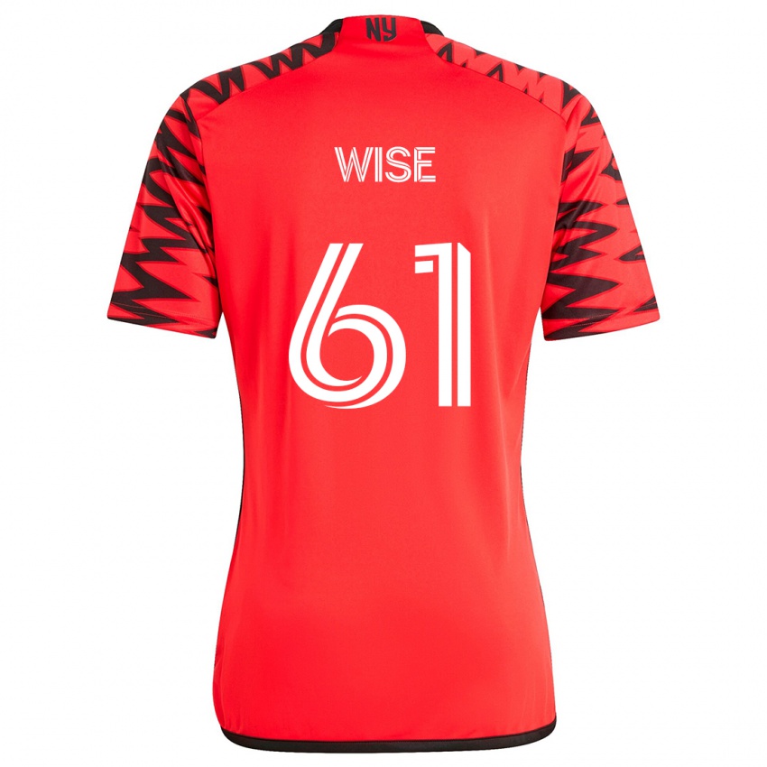 Niño Camiseta Henry Wise #61 Rojo Negro Blanco 2ª Equipación 2024/25 La Camisa Perú