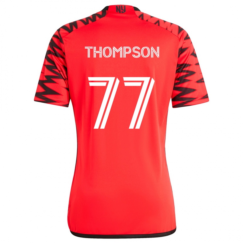 Niño Camiseta Amos Shapiro-Thompson #77 Rojo Negro Blanco 2ª Equipación 2024/25 La Camisa Perú