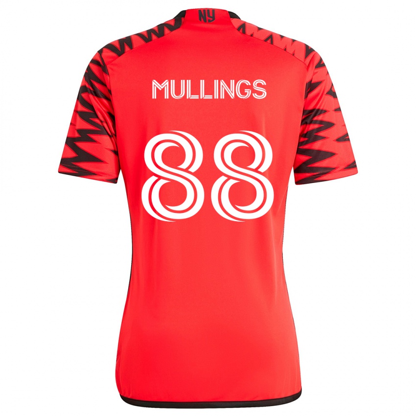 Niño Camiseta O'vonte Mullings #88 Rojo Negro Blanco 2ª Equipación 2024/25 La Camisa Perú