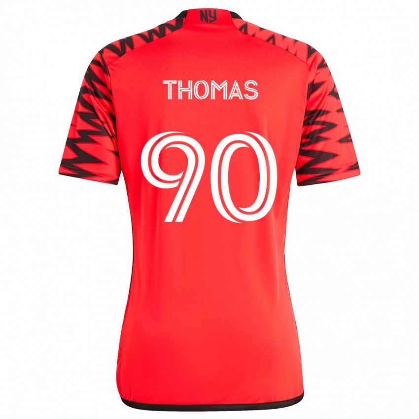 Niño Camiseta Oladayo Thomas #90 Rojo Negro Blanco 2ª Equipación 2024/25 La Camisa Perú