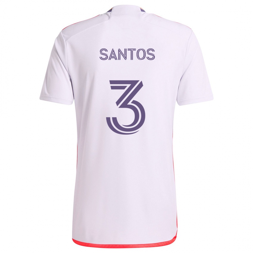 Niño Camiseta Rafael Santos #3 Blanco Rojo Púrpura 2ª Equipación 2024/25 La Camisa Perú