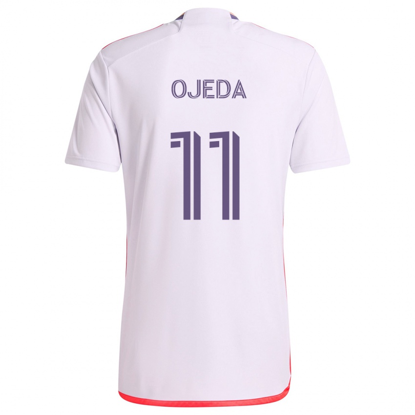 Niño Camiseta Martín Ojeda #11 Blanco Rojo Púrpura 2ª Equipación 2024/25 La Camisa Perú