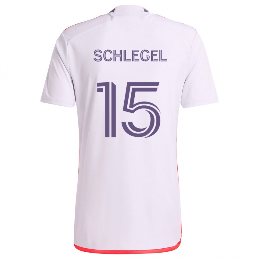 Niño Camiseta Rodrigo Schlegel #15 Blanco Rojo Púrpura 2ª Equipación 2024/25 La Camisa Perú