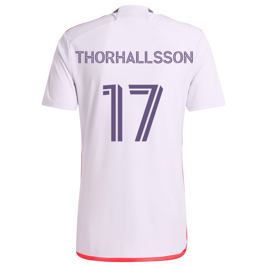 Niño Camiseta Dagur Dan Thórhallsson #17 Blanco Rojo Púrpura 2ª Equipación 2024/25 La Camisa Perú