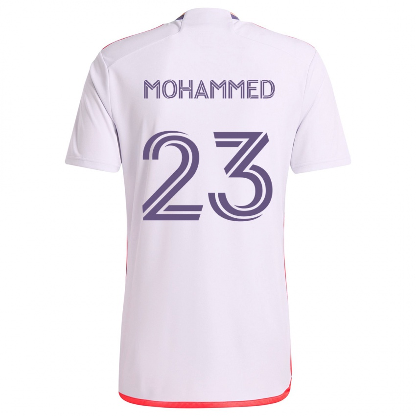 Niño Camiseta Shak Mohammed #23 Blanco Rojo Púrpura 2ª Equipación 2024/25 La Camisa Perú