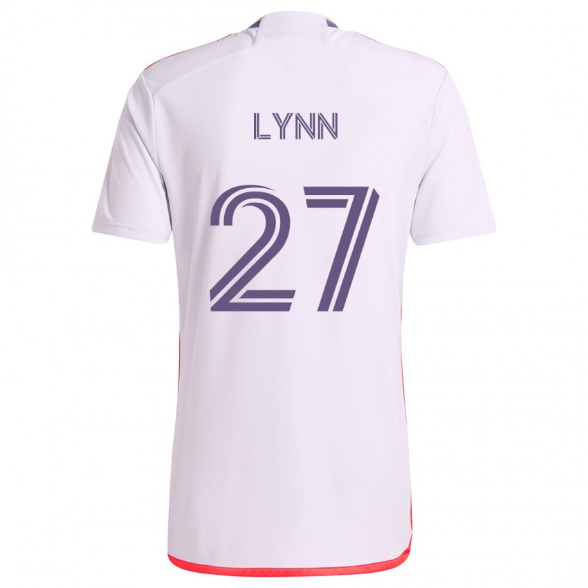 Niño Camiseta Jack Lynn #27 Blanco Rojo Púrpura 2ª Equipación 2024/25 La Camisa Perú