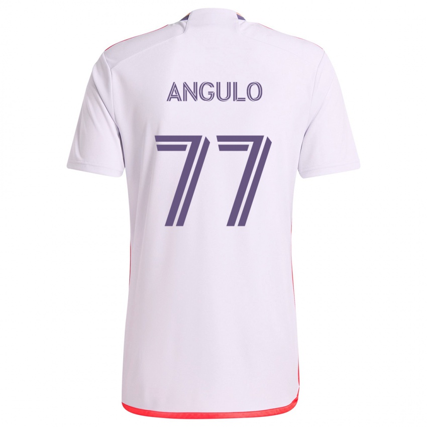 Niño Camiseta Iván Angulo #77 Blanco Rojo Púrpura 2ª Equipación 2024/25 La Camisa Perú