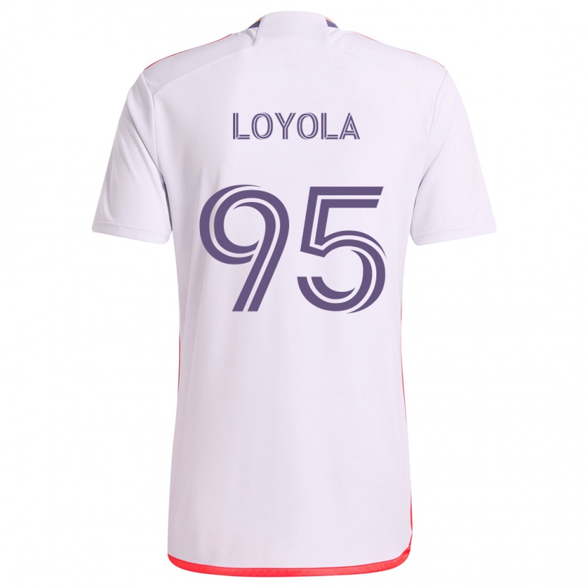 Niño Camiseta Favian Loyola #95 Blanco Rojo Púrpura 2ª Equipación 2024/25 La Camisa Perú