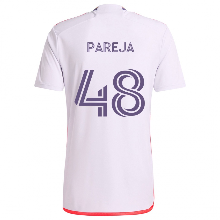 Niño Camiseta Diego Pareja #48 Blanco Rojo Púrpura 2ª Equipación 2024/25 La Camisa Perú