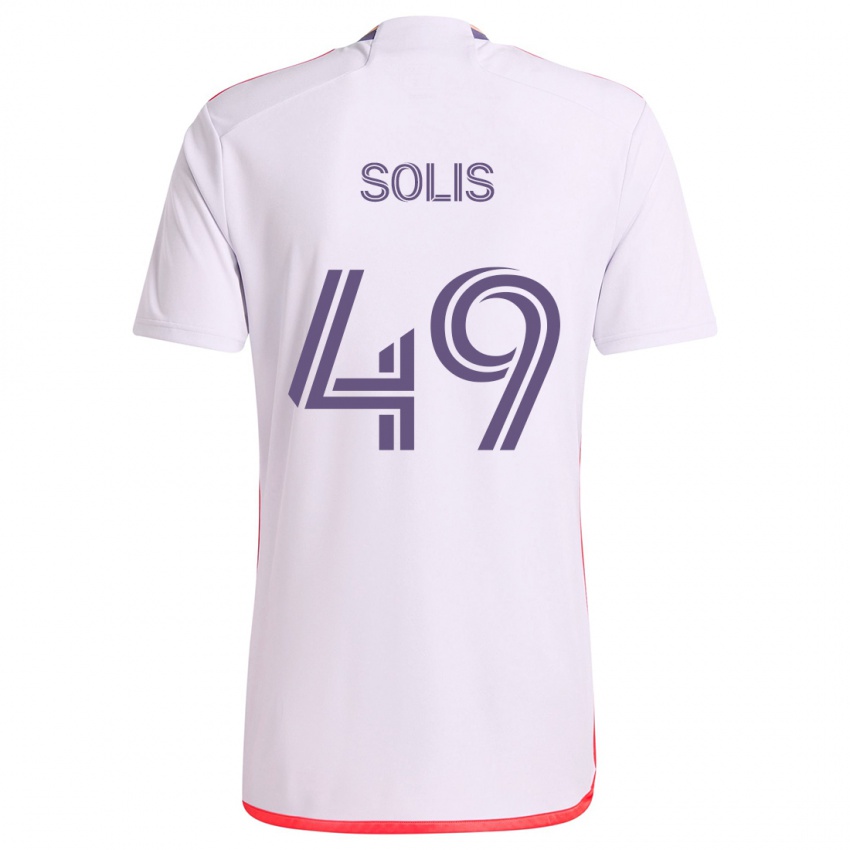 Niño Camiseta Jhon Solís #49 Blanco Rojo Púrpura 2ª Equipación 2024/25 La Camisa Perú