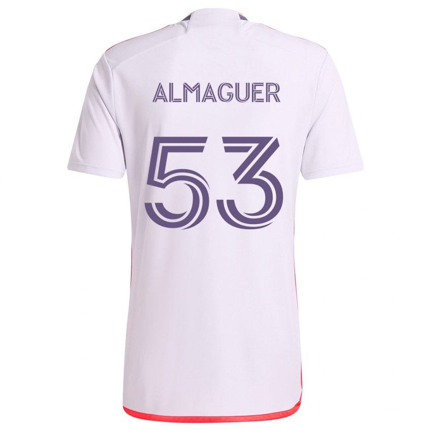 Niño Camiseta Jorge Almaguer #53 Blanco Rojo Púrpura 2ª Equipación 2024/25 La Camisa Perú