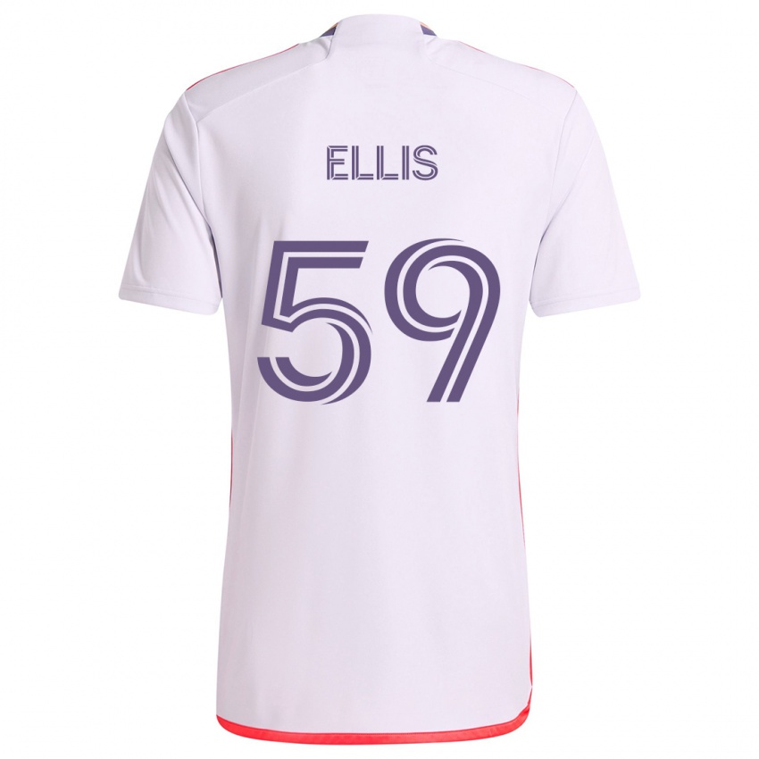 Niño Camiseta Justin Ellis #59 Blanco Rojo Púrpura 2ª Equipación 2024/25 La Camisa Perú