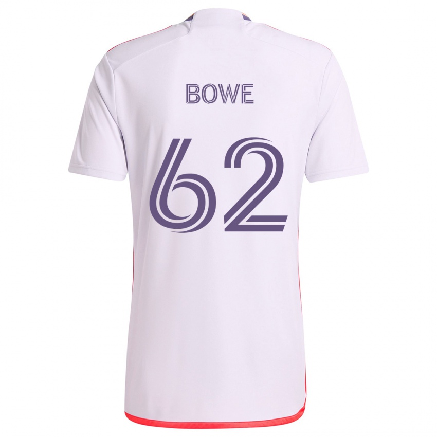 Niño Camiseta Thomas Bowe #62 Blanco Rojo Púrpura 2ª Equipación 2024/25 La Camisa Perú