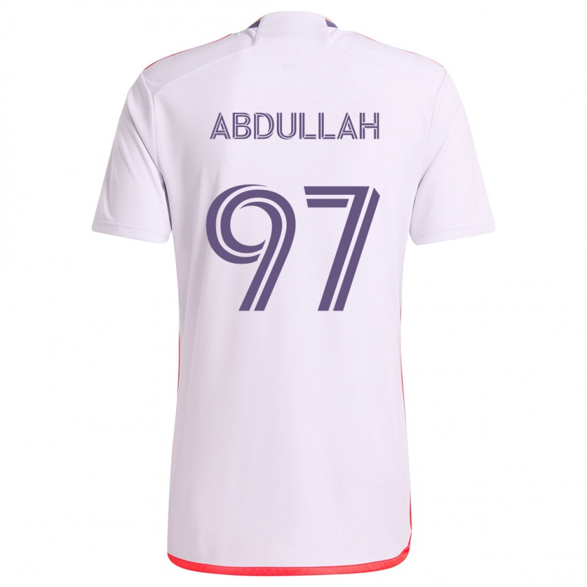 Niño Camiseta Majed Abdullah #97 Blanco Rojo Púrpura 2ª Equipación 2024/25 La Camisa Perú