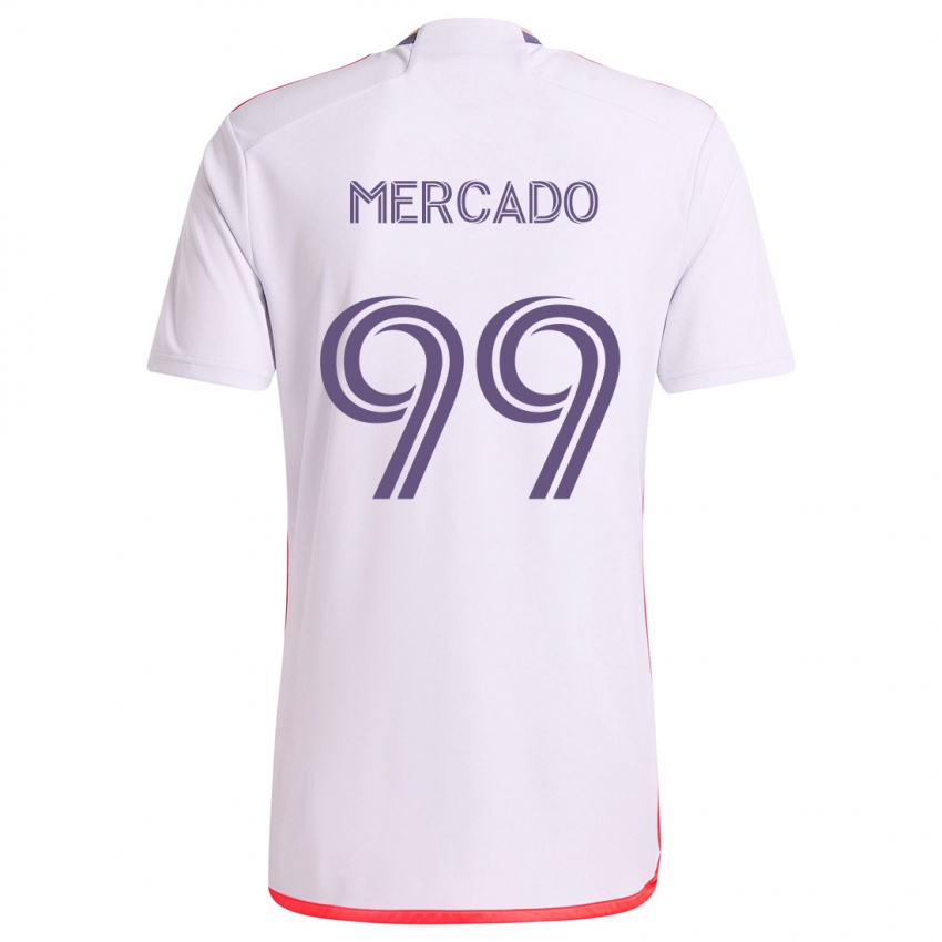 Niño Camiseta Carlos Mercado #99 Blanco Rojo Púrpura 2ª Equipación 2024/25 La Camisa Perú