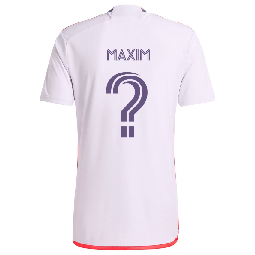 Niño Camiseta Luca Maxim #0 Blanco Rojo Púrpura 2ª Equipación 2024/25 La Camisa Perú