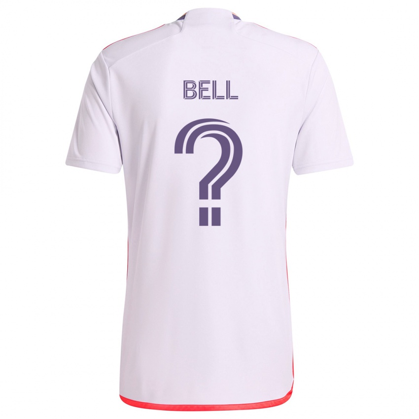 Niño Camiseta Dominic Bell #0 Blanco Rojo Púrpura 2ª Equipación 2024/25 La Camisa Perú