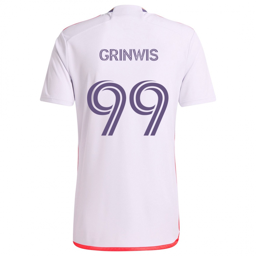 Niño Camiseta Adam Grinwis #99 Blanco Rojo Púrpura 2ª Equipación 2024/25 La Camisa Perú