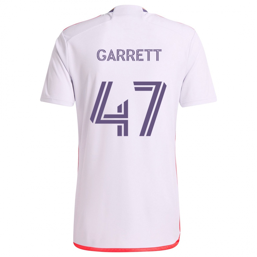 Niño Camiseta Ian Garrett #47 Blanco Rojo Púrpura 2ª Equipación 2024/25 La Camisa Perú