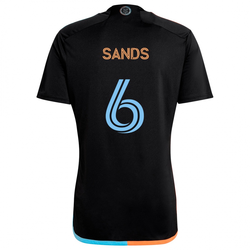 Niño Camiseta James Sands #6 Negro Naranja Azul 2ª Equipación 2024/25 La Camisa Perú