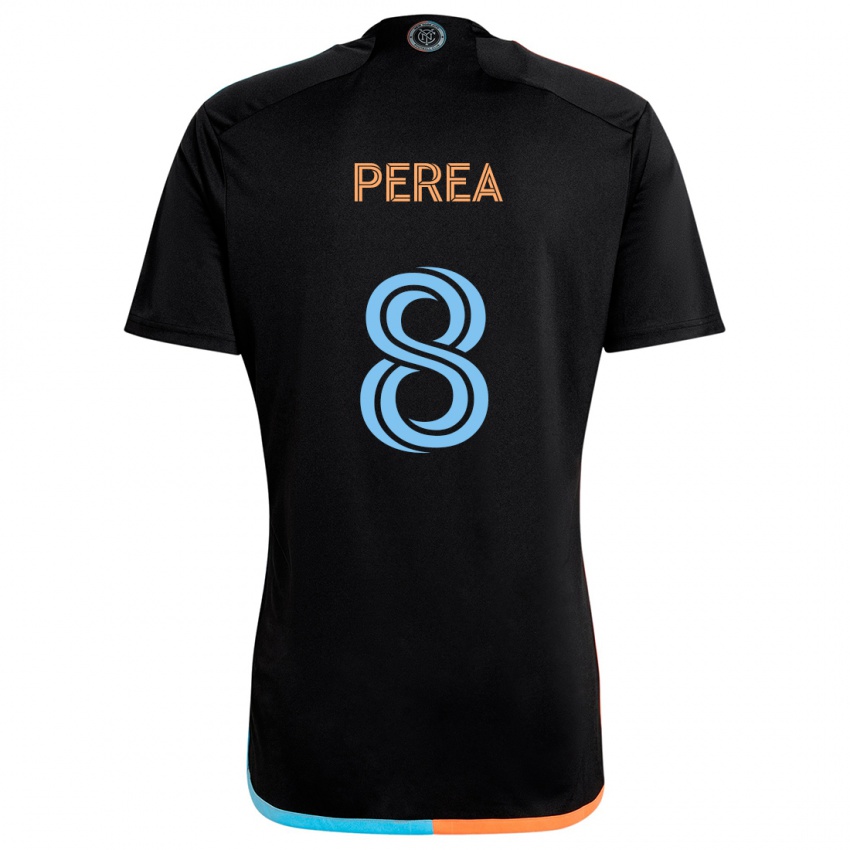 Niño Camiseta Andrés Perea #8 Negro Naranja Azul 2ª Equipación 2024/25 La Camisa Perú