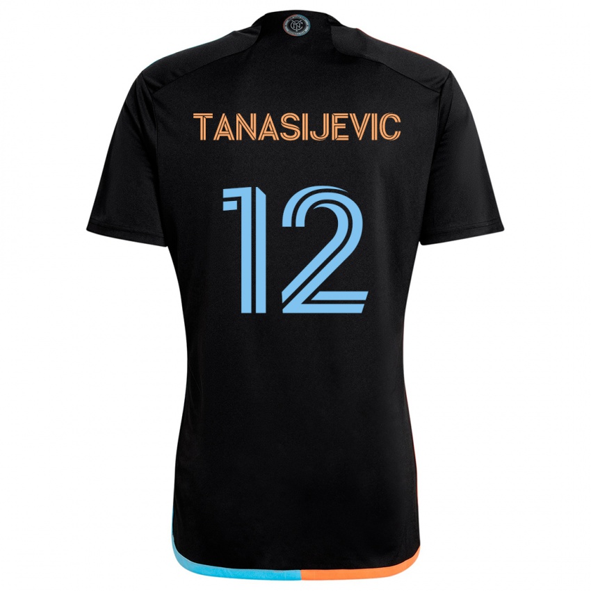 Niño Camiseta Strahinja Tanasijevic #12 Negro Naranja Azul 2ª Equipación 2024/25 La Camisa Perú