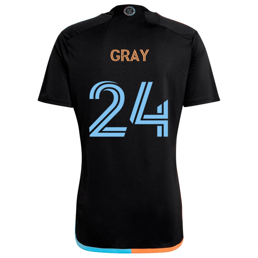 Niño Camiseta Tayvon Gray #24 Negro Naranja Azul 2ª Equipación 2024/25 La Camisa Perú