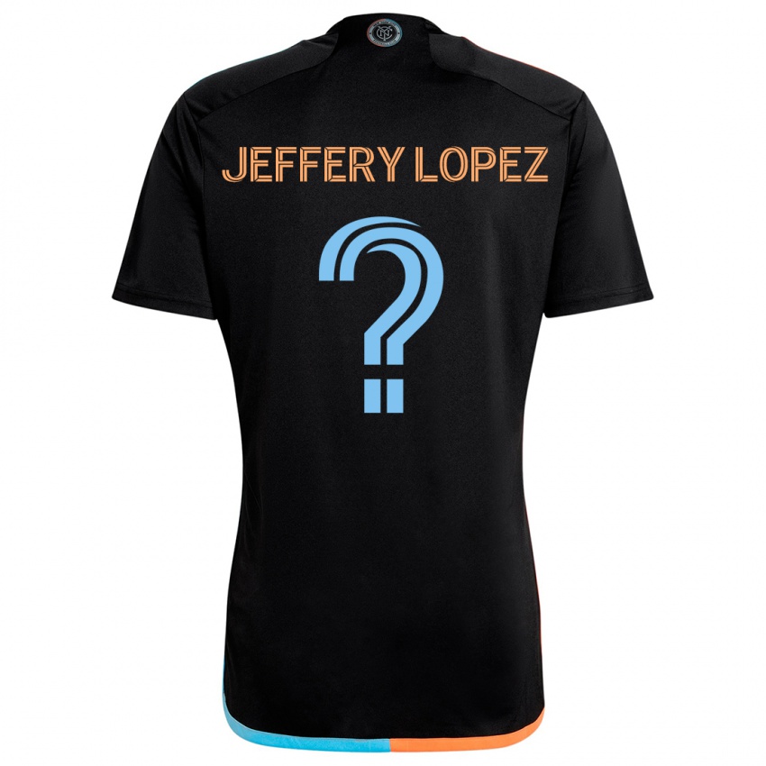 Niño Camiseta Jeffery López #0 Negro Naranja Azul 2ª Equipación 2024/25 La Camisa Perú