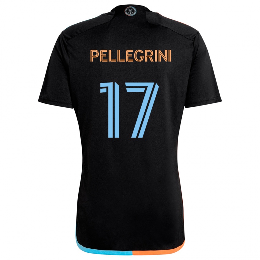 Niño Camiseta Matías Pellegrini #17 Negro Naranja Azul 2ª Equipación 2024/25 La Camisa Perú