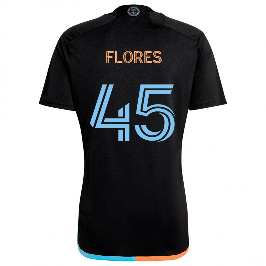 Niño Camiseta Brian Flores #45 Negro Naranja Azul 2ª Equipación 2024/25 La Camisa Perú