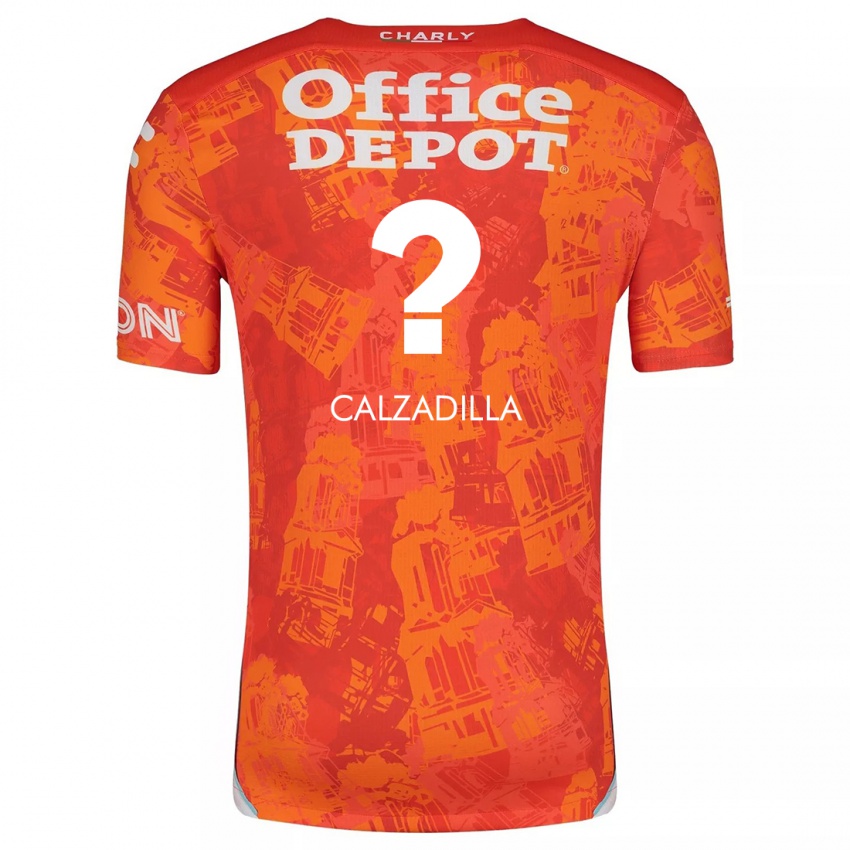 Niño Camiseta Luis Calzadilla #0 Naranja Blanco 2ª Equipación 2024/25 La Camisa Perú