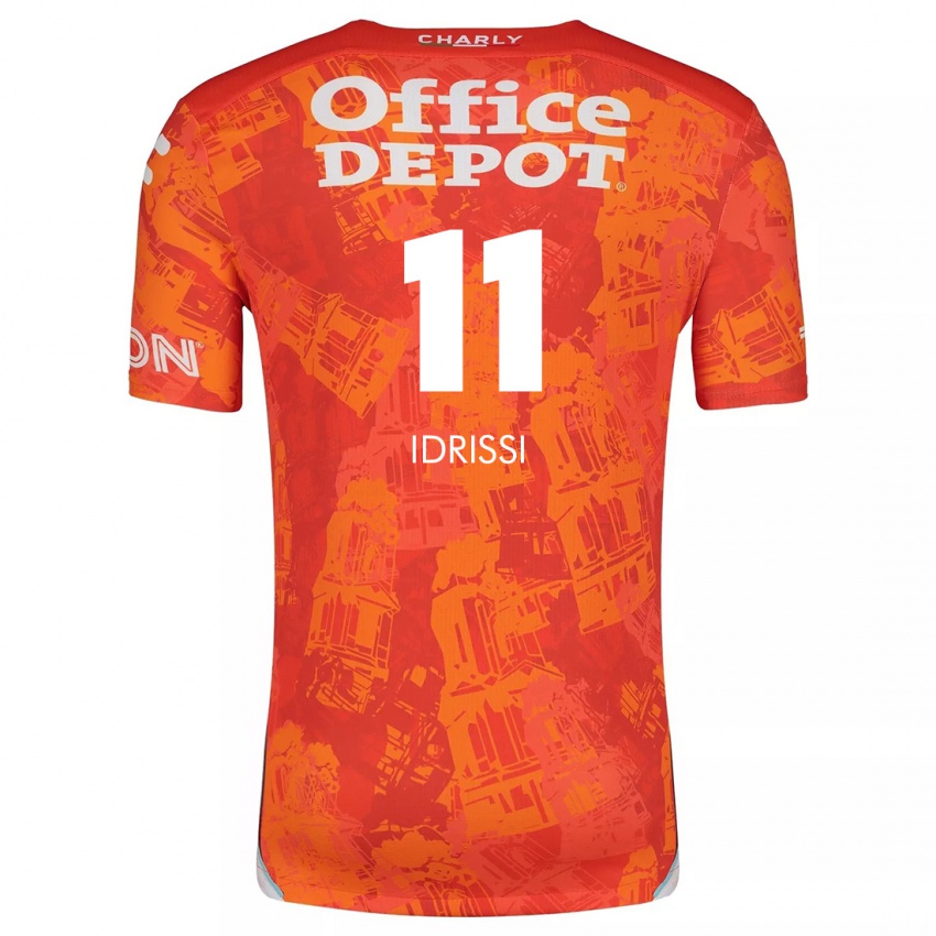 Niño Camiseta Oussama Idrissi #11 Naranja Blanco 2ª Equipación 2024/25 La Camisa Perú